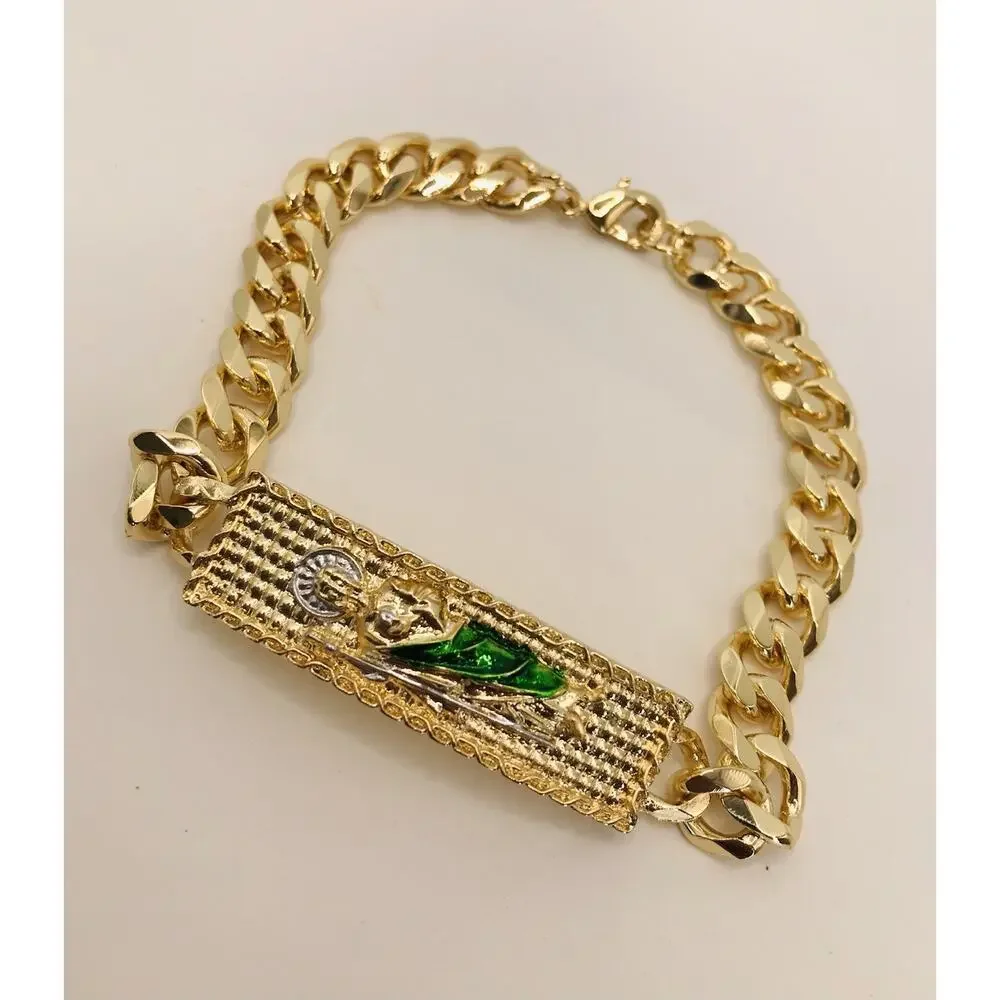 14K Gold Plated Saint Jude Bracelet Pulsera San Judas Oro Laminado. 9